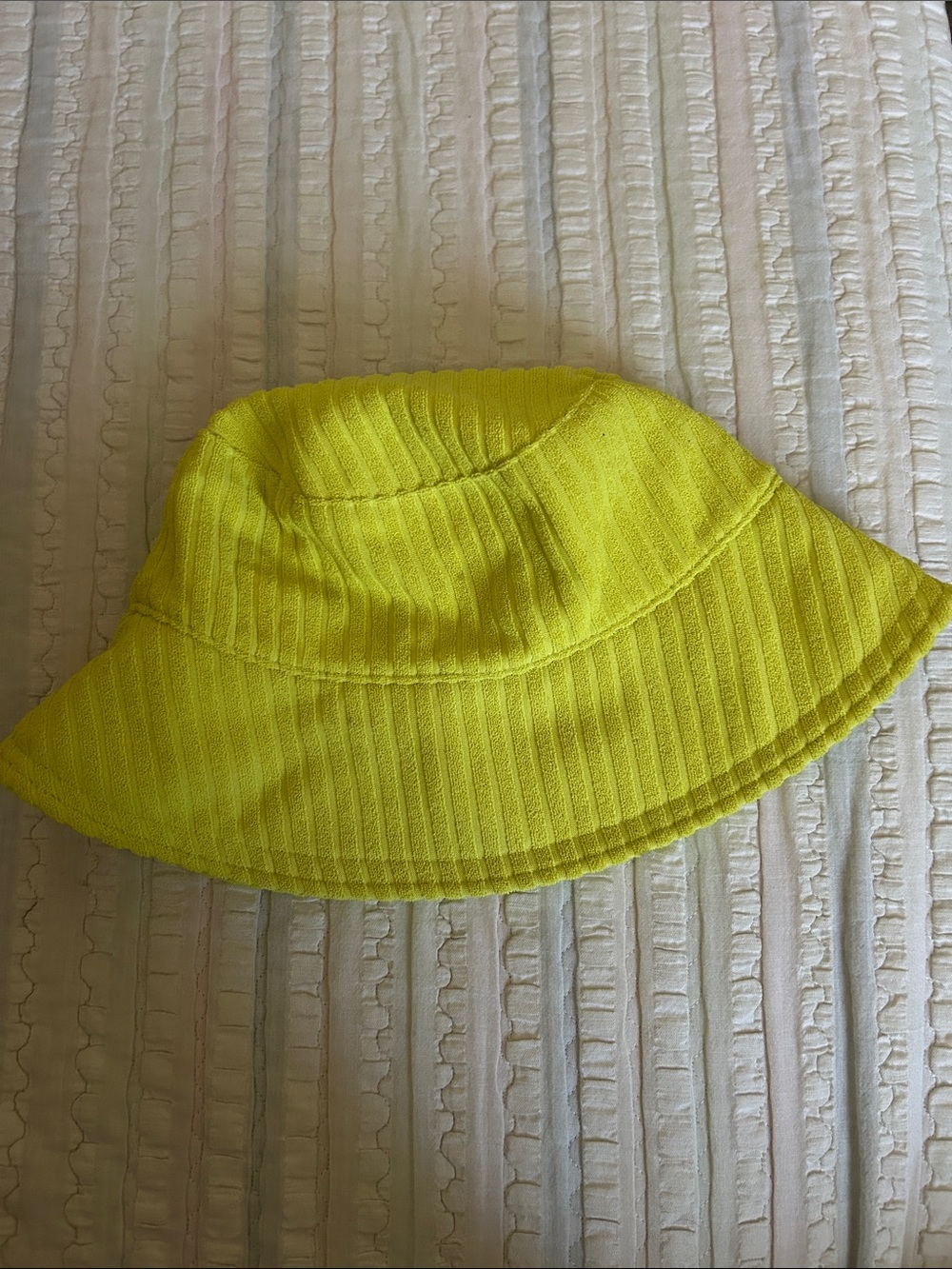 Shade & Shore Neon Yellow Ribbed Bucket Hat